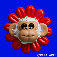 a cartoon of a flower with a monkey 's face on it