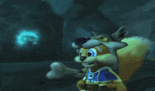 a cartoon squirrel with a speech bubble above his head