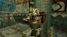 a skeleton in a video game with a crown on it