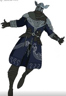 a drawing of a knight with the letters sss on the bottom