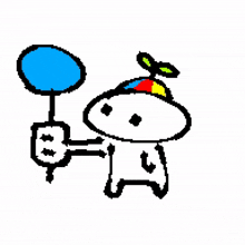 a cartoon explosion with a blue circle in the center