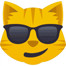 shades on cat joypixels sunglasses on cool