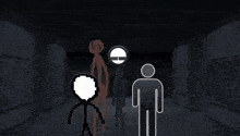 a cartoon drawing of a man standing next to a monster