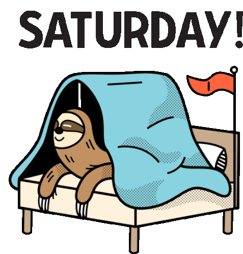 Sloth In Bed Saying Saturday Sticker - Lethargic Bliss Camp Camping Stickers