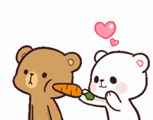 milk and mocha cute adorable carrot hearts