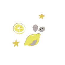lemon cute fruit summer yellow