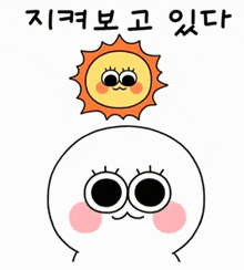 a cartoon drawing of a sun with a face and eyes