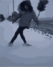 Circling The Snow Silly Girl GIF