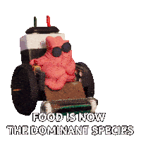 Food Is Now The Dominant Species Gum Sticker - Food Is Now The Dominant Species Gum Sausage Party Foodtopia Stickers