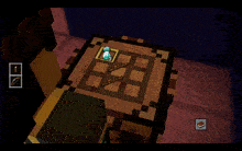 three minecraft characters are standing next to each other in a dark room