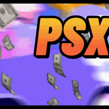 a purple car with the word psx on it