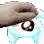 a close up of a person 's hand holding a piece of paper with a circle on it .
