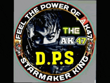 a logo for d.p.s starmaker king shows a man