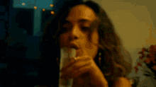 Alice Alice Braga GIF - Alice Alice Braga Drink GIFs