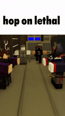 a video game scene with the words hop on lethal on the bottom