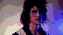 a pixelated drawing of a person with a triangle on their face