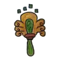 a drawing of a flower with a green stem and a few squares around it