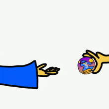 a cartoon drawing of a man with a beard and a blue hat giving a thumbs up