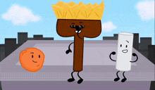 a cartoon character with a crown on his head is standing next to another character