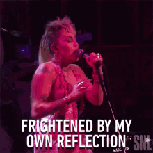 Frightened By My Own Reflection Miley Cyrus GIF - Frightened By My Own Reflection Miley Cyrus Plastic Hearts Song GIFs
