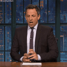 Catches Breath GIF - Seth Meyers Late Night Seth Late Night With Seth Meyers GIFs