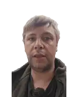 a man 's face is shown with the letter tr above him