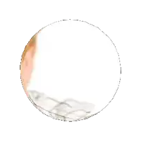 a close up of a person 's face with a circle around it