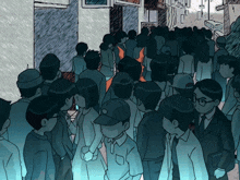 a crowd of people standing in front of a building with a sign that says ' chinese '