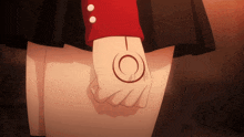 a close up of a person 's hand with a circle in the middle