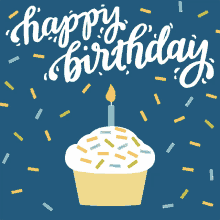 Happy Birthday Cupcake GIF - Happy Birthday Cupcake Eating GIFs