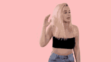 Tana Mongeau Hair Fix GIF - Tana Mongeau Hair Fix Confused GIFs