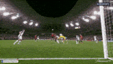 a soccer game is being played in a stadium on cbs sports .