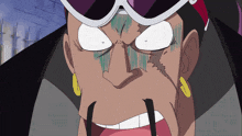a close up of a cartoon character 's face with his mouth open