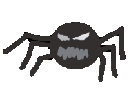 a drawing of a spider with a very angry look on its face