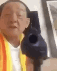 Angry Chinese Man With Gun Shoot Pew Pow Gun Chinese Man Anger GIF