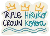 a sticker with three crowns and the words triple hiruko crown kokoa