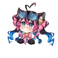 a pixel art illustration of a cat girl wearing sunglasses
