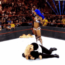 Sasha Banks Natalya GIF - Sasha Banks Natalya Blue Hair GIFs