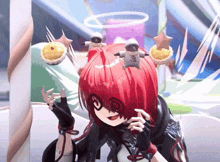a cartoon character with red hair and a shirt that says ' a ' on it