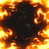 a cartoon drawing of a circle of fire with the words action written on the bottom