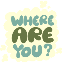 Where Are You Where Are You In Green Bubble Letters Inside White Cloud Bubble Sticker - Where Are You Where Are You In Green Bubble Letters Inside White Cloud Bubble I Cant Find You Stickers