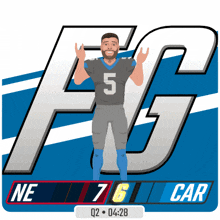 an illustration of a football player with the number 5