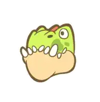 a cartoon drawing of a frog with its mouth wide open