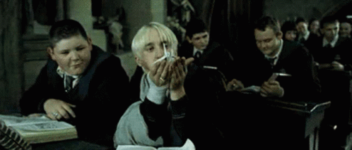Draco Malfoy Harry Potter GIF - Draco Malfoy Harry Potter Blow GIFs