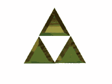 test gold shiny spinning triangle