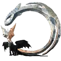 a picture of a dragon in a circle