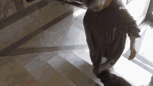 Grandmother Going Up The Stairs GIF