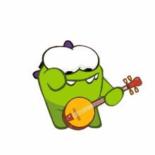 playing guitar om nom om nom and cut the rope strumming my guitar playing music