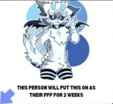 this person will put this on as their pfp for two weeks .