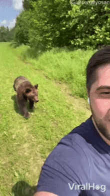 Bear Chasing Viralhog GIF - Bear Chasing Viralhog Running GIFs